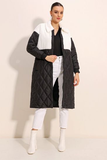 5185 Uzun Oversize Şişme Mont - Beyaz resmi